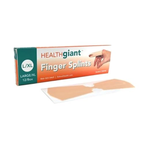 Health Giant by School Health - Finger Splints 12/Box, Finger Brace for Injury, Sprain, and Arthritis, Finger Stabilizer for Broken Fingers (Small/Medium) Small/Medium