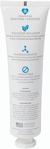Fluoride-Free Nano-Hydroxyapatite Toothpaste – Whitening, Sensitive Teeth, MMP Inhibiting, Antiplaque, Remineralizing, Created by Doctors + Dentists for Gum Health, SLS-Free, Made in USA, 4oz, 4-Pack