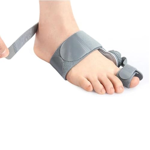 Leadigol Thumb Abduction Orthotic with Adjustable Knob,Rotatable Toe Separator Straightener Pedicure Foot Correction Brace(Grey)