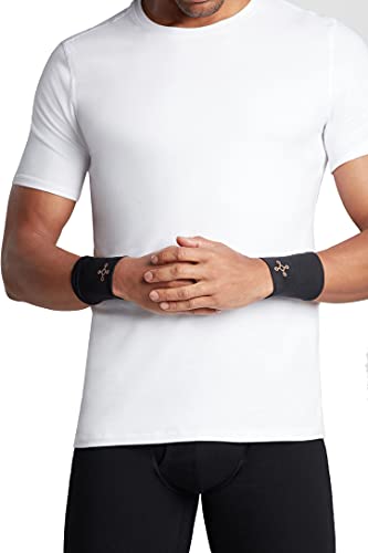 Tommie Copper Core Compression Wrist Sleeve, Unisex, Men & Women, Sweat Wicking Breathable Wrist Sleeve for Muscle, Tendon & Joint Support - Black - Large