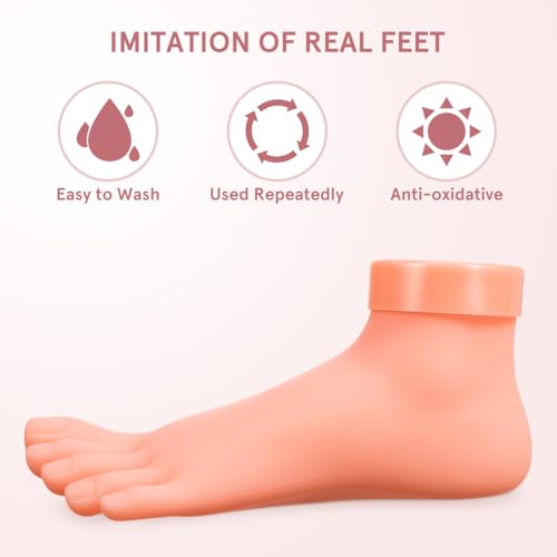 FRCOLOR Nail Art Training Tool Practice Foot Model for Acrylic Nails Pedicure Feet Manikin Nail Art Practice Model with Real Skin Touch 7.48 X 2.95 X 3.54 in Foot