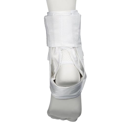 Active Ankle AS1 Pro Lace Up Ankle Brace, White Ankle Support with Laces for Men & Women, Protection & Sprain Support for Volleyball, Rugby, Basketball, Low Profile, White, Medium
