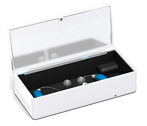 PerfectDry | Electronic Hearing Aid Dryer Dehumidifier | Dry Box Accessory Storage Case | Removes Sweat & Moisture from Hearing Aids, Airpods, Wireless Earbuds, Ear Amplifiers, Cochlear Implants