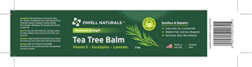 Owell Naturals Tea Tree Antifungal Balm – Extra Strength for Athlete’s Foot, Jock Itch, Ringworm & Skin Fungus – Soothing for Itchy, Dry, Cracked Skin, Feet & Body, 2 oz 2 Fl Oz (Pack of 1)