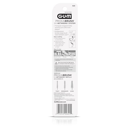 GUM Proxabrush Permanent Handle Refills, 4 Pack 1 Count (Pack of 1)