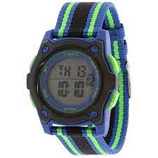 Timex TIME Machines® 29mm Elastic Fabric Kids Watch Blue/Black/Green - BeesActive Australia