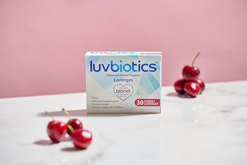 Luv Biotics Probiotic Cherry Lozenges with Xylitol for Healthy Oral Microbiome, Fresh Breath & Cavity Protection. No Artificial Colours/preservatives. 3 Pack of 30's 1 Count (Pack of 3)