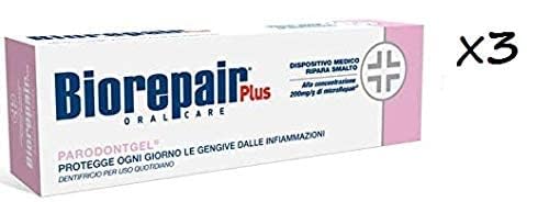 Biorepair Parodontgel® Daily Toothpaste - 2.54 Fluid Ounces (75ml) Tubes (Pack of 3) [ Italian Import ]