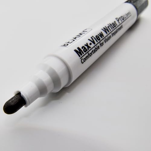 (Bullet Tip-2.5mm, PACK of 15, Black Water-Based ink) Max-View Writer Pro Bold Writing Pen, Low Vision Assistive Writing Tool for Visual Impairment,Odorless,Non-Toxic,No Oil,Alcohol Free 15 Units/Pack