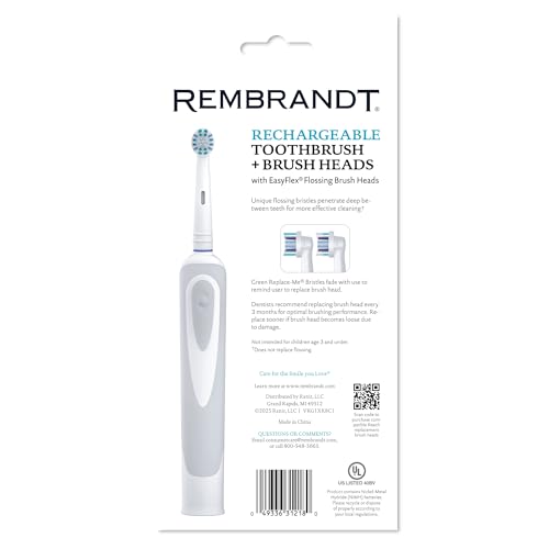 REMBRANDT Rechargeable Toothbrush + 4 EasyFlex Brush Heads