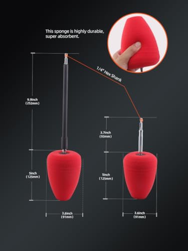 SPTA Metal Polishing Tool, Auto Cylindrical Metal Polish Buffing Polishing Ball, Drill Buffing Sponge Pads Buffing Wheel for Drill Foam, Sponge Buffing for Automotive Car Wheel Hub Care Red Cylindrical Polishing Ball
