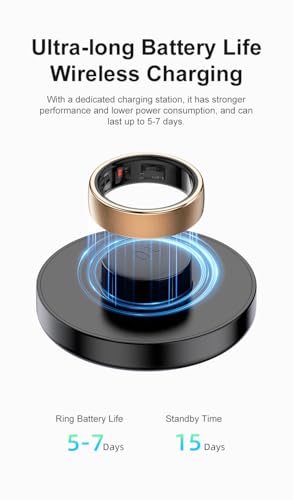 Gen Pro 2 Smart Ring for Men & Women's, Qring with No APP Subscription with Heart Rate, Wireless Chargeing, Sleep Monitoring & Remote Camera Control, Waterproof Ring (Silver, 12) Silver