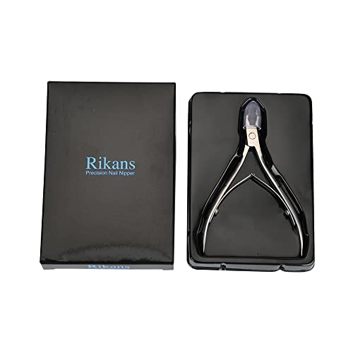 Rikans Professional Cuticle Clippers for Nails – Razor Sharp Cuticle Trimmer Tool – Durable Stainless Steel Cuticle Clippers for Adults – Ergonomic Non-Slip Handle for Fingernails & Toenails (Silver)