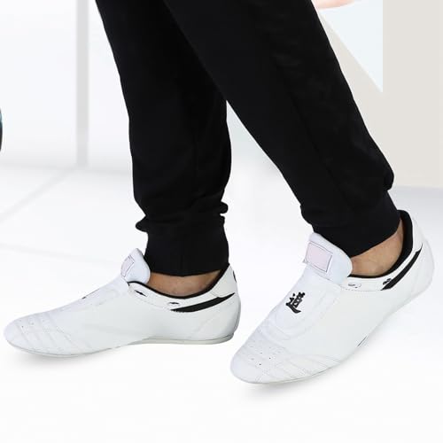 Vbest life Taekwondo Shoes Boys and Girls Sports Boxing Kung Fu Tai Chi Shoes Taekwondo Supplies 37 White