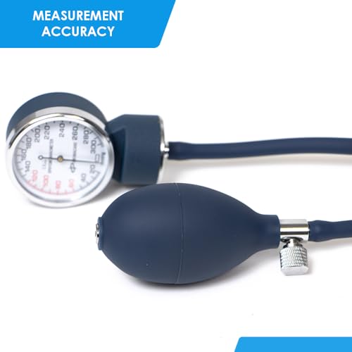 Primacare DS-9181-BL Professional Aneroid Sphygmomanometer and Sprague Rappaport Stethoscope, Manual Blood Pressure Kit with Cuff and Carrying Case, Blue