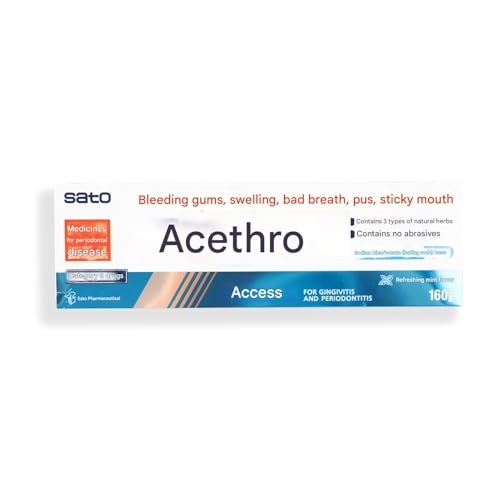 Sato Ace-ss Toothpaste for Oral Care 160g - Herbal Tooth Paste for Healthy Teeth & Gums - Made in Japan - Abrasive-Free & Bleach-Free - Natural Ingredients (Regular, Refreshing Mint) 5.64 Ounce (Pack of 1)