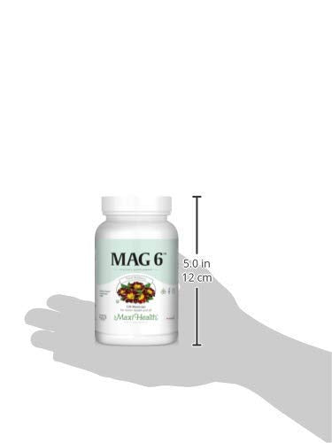Maxi Health® Magnesium with Vitamin B6 (120 Capsules) | Kosher | Magnesium Glycinate & Oxide with Vitamin B6 | Energy, Muscle, Nerve & Bone Support | Vegetarian | Doctor Formulated