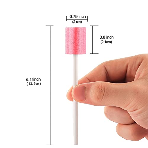 Disposable oral care sponge swabs，Unflavored mouth swabs 250 Count（pink） Plum shape pink 250 - BeesActive Australia