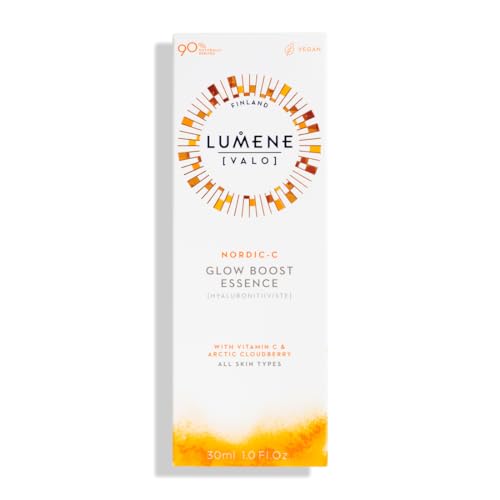 Lumene Nordic-C [Valo] Glow Boost Essence Serum for Face, Glow Up Vitamin C Serum with Hyaluronic Acid and Antioxidants, Enhancing Skin Hydration, 1 fl oz 1 Fl Oz (Pack of 1)