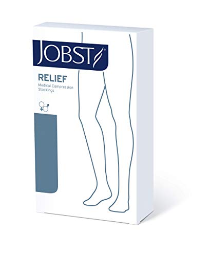 JOBST Relief 15-20 mmHg Knee High Graduated Compression Stockings - Regular Band, Closed Toe Black Extra Large