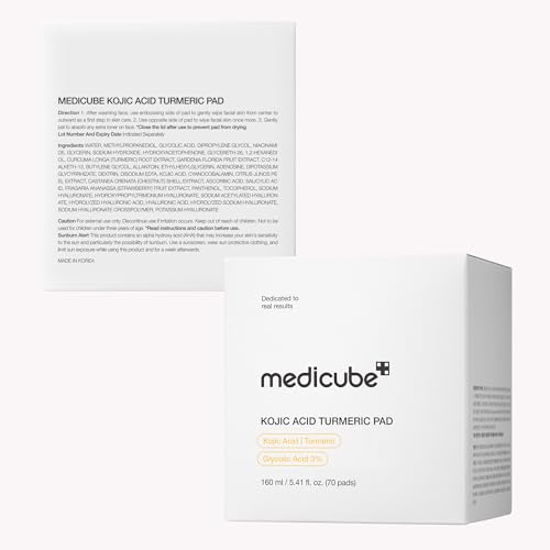 medicube Toner Pads Kojic Acid Turmeric Clarifying Pad for Troubled Skin Kojic Acid Turmeric Pads 70 Count (Pack of 1)