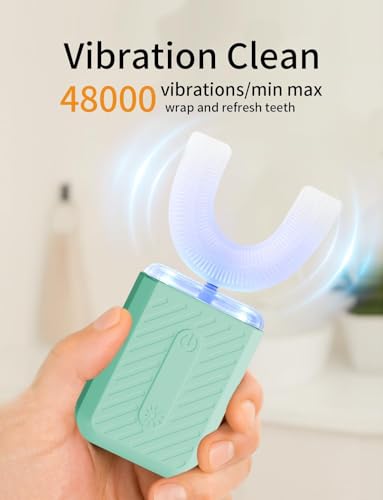 U-Shaped Electric Toothbrush for Adults, Electric Toothbrush with IPX7 Waterproof, U Shaped Toothbrush with 4 Clean Modes