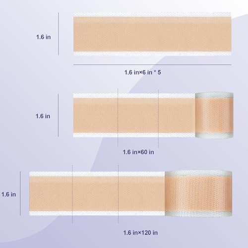 Ourmed Silicone Scar Removal Sheets (1.6" x 6", Pack of 5) Medical Grade Silicone Scar Removal Sheets, Hypoallergenic for New and Old Scars – Surgery, Burns, Acne, Keloids, Stretch Marks, C-Section 1.6"x 6" (5 Pcs)
