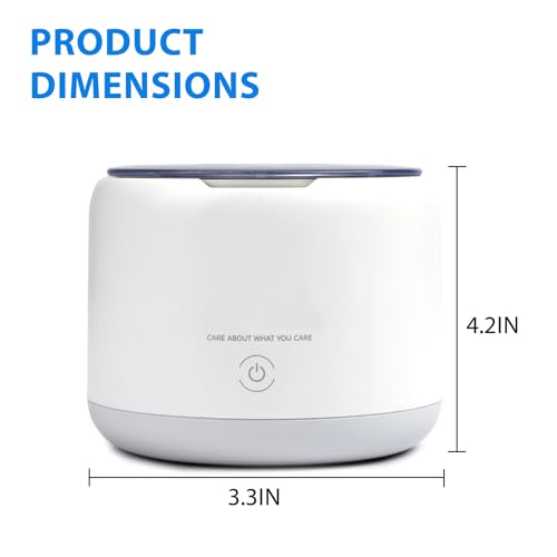 Ultrasonic Retainer Cleaner Machine 46kHz ultrasonic cleaner for denture/Jewelry/Toothbrush with 4 Cleaning Modes for Dentures, Aligner, Braces, Toothbrush Heads, Jewelry