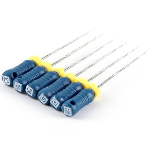 JMU Dental K Files #30 31mm, Stainless Steel Hand Use Files 6 Pcs/Pack #30 (31mm) 1