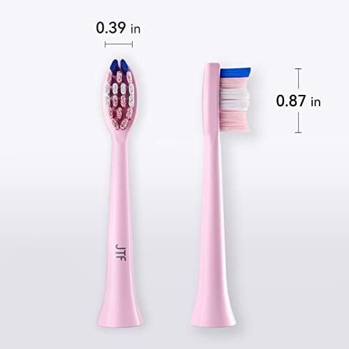 JTF Sonic Smart Toothbrush Genuine Standard Brush Heads, 9Pack, P200 Pink