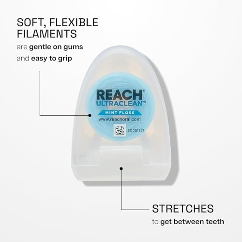 REACH Ultraclean Dental Floss, Oral Care, Mint-Flavored, 30 Yards (Pack of 6)