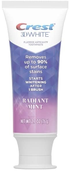 Crest 3D White Toothpaste Radiant Mint, 2.7 Oz (76g) - Pack of 3