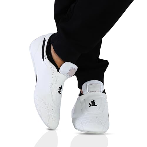 Vbest life Taekwondo Shoes Boys and Girls Sports Boxing Kung Fu Tai Chi Shoes Taekwondo Supplies 37 White