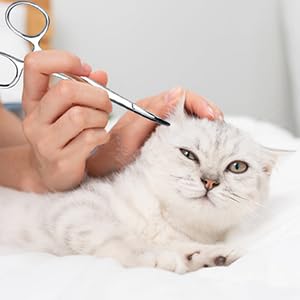 Hemostat Pliers, Stainless Steel Pet Dog Grooming Ear Cleaning Clamp Dog Cat Scissors Hair Clip Tool Curved Tip Non-Slip Locking Tweezers Removing Dog Ear Hair Care Tools Small - BeesActive Australia