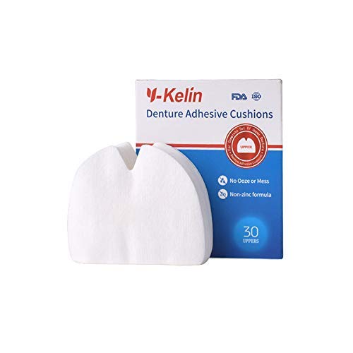 Y-Kelin Denture Adhesive Cushions Uppers & Lowers, Adhesive-Free Denture Pads for Sore Gums, 30 Pads*2 (60 Strips) pack of 2 lower+upper 60pcs - BeesActive Australia