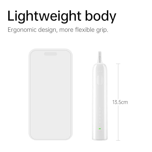 Wave Electric Toothbrush for Adults – Sonic Vibration & Rotation Technology, 3 Brush Heads, IPX7 Waterproof, Travel-Friendly, Deep Cleaning, Durable & Convenient Design