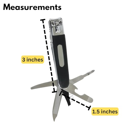 Iconikal 8-in-1 Toenail Clipper Multi Tool 4-Pack Rubber Grip 4.0