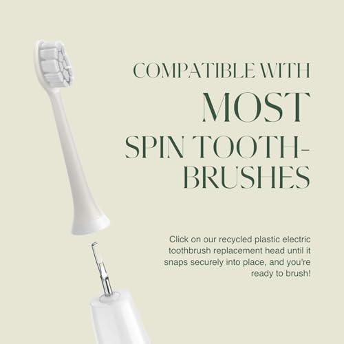 PLUS ULTRA Sonic Electric Toothbrush Replacement Heads 6 Pack – Compatible Click-On Brush Heads – Soft Bristles for Sensitive Teeth – Made with Recycled Plastic – Eco-Friendly 1