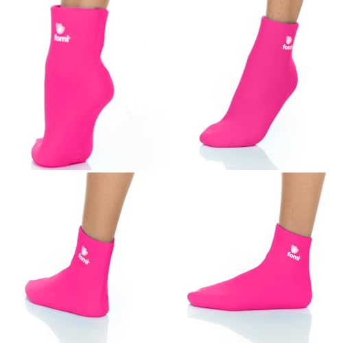 FOMI Hot Cold Full Foot and Ankle Solid Gel Ice Pack | Premium Comfort 360 Degree Cooling Compression Wrap for Plantar Fasciitis, Heel Spurs, Achilles, Tendonitis, Sore Feet, Gout | One Size (Pink) Pink