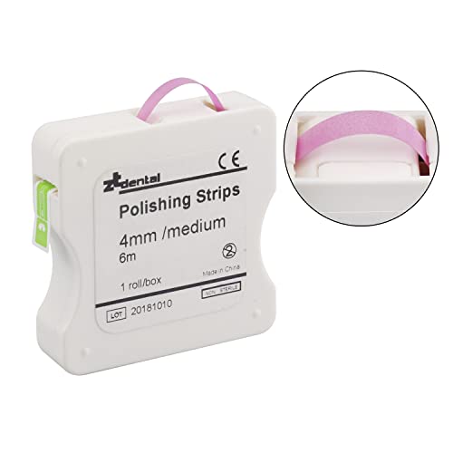 Dental Polishing Strips | Abrasive Finishing 4mm x 6M for Interproximal Teeth Cleaning Care | Whitening, Deep Sanding and Grinding (Blue + Pink) Blue + Pink