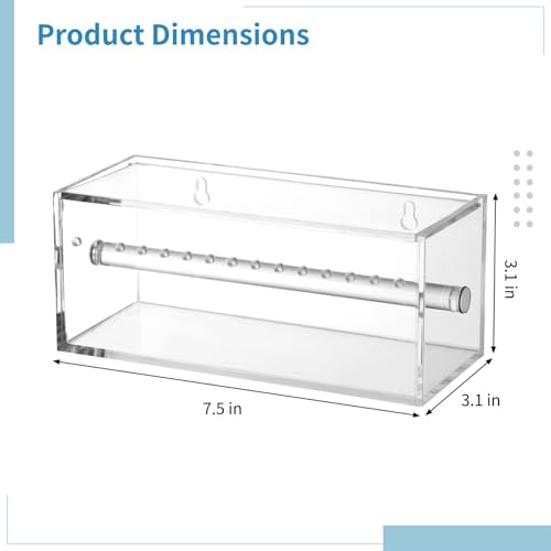 Acrylic Orthodontic Power Chain Organizer, Dental Elastic Chain Dispenser Box with Flip Lid & Rotating Spool, 15 Holes for Office Supply
