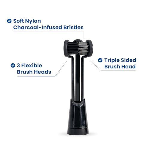 Replacement Brush Head Refills, Charcoal Infused, 2 Pack Black