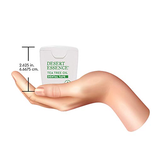 Desert Essence Tea Tree Oil Dental Tape - 30 Yards - Pack of 6 - Naturally Waxed w/Beeswax - Thick Flossing No Shred Tape - On The Go - Removes Food Debris Buildup - Cruelty-Free Antiseptic 30 Foot (Pack of 6)