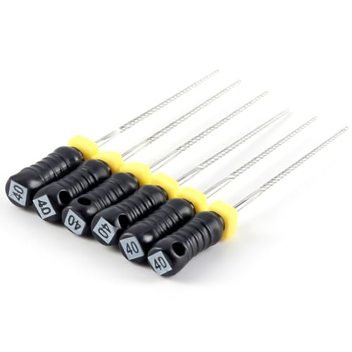 JMU Dental K Files #40 21mm, Stainless Steel Hand Use Files 6 Pcs/Pack #40 (21mm) 1