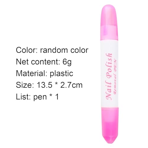 1Pc Nail Erase Pen Removable Head Nails Polish Cleaning Plastic Manicure Corrector Pens for Manicure Fingernail Home Salon Use Nails Polish,Foot, Hand and Nails Care Nail Art Pens (Pink 6g)