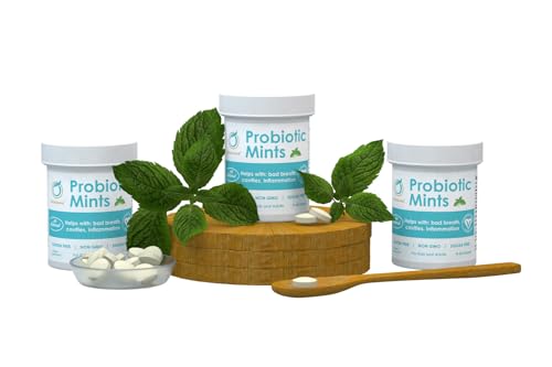 Vegan Probiotics Mint, All Natural Chewable Probiotic for Kids & Adults Oral Health, 5 Billion CFU Oral Probiotics with Xylitol – Supports Teeth, Gums & Oral Microbiome 60 Count