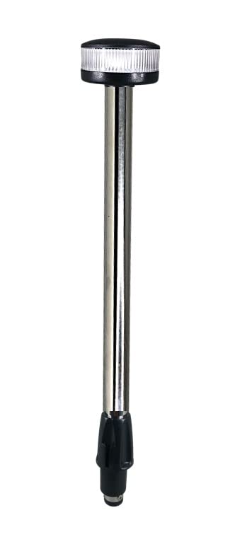 Pactrade Marine All Round White LED, Stern Light, Anchor Light, Pole Light LED Boat Navigation Light with Standard Pole 22'' with Removable 2-Pin Fixed Plug-in Base USCG 2NM for Pontoon, Fishing Boats - BeesActive Australia