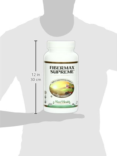 Maxi Health Fibermax Supreme – Fiber Capsules for Gentle Digestive and Gut Support – Vegetarian Psyllium Husk Capsules – Kosher Fiber Supplement for Men and Women (180 Count) 180 Count (Pack of 1)