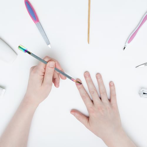 Cuticle Pusher Tool metal Cuticle Remover and Cutter Dual Side nail scraper pusher Manicure Cleaner Cuticle Trimmer for Fingernails and Toenails