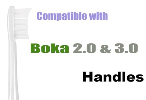 10 Pcs Replacement Toothbrush Heads for Boka 2.0 & 3.0 Electric Toothbrush Adults with Dust Cover, White White 10
